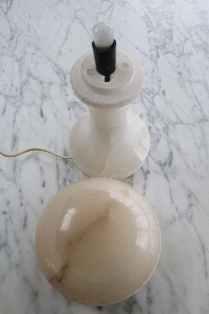 Mid-Century Alabaster Mushroom Table Lamp, Italy, 1960s