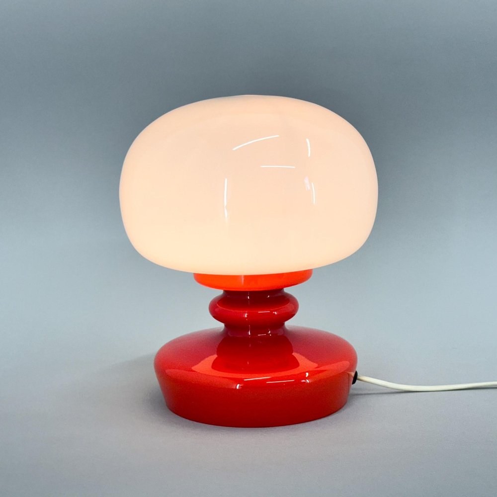 Mid-Century All-Glass Table Lamp attributed to Osvetlovaci, Czechoslovakia, 1970s