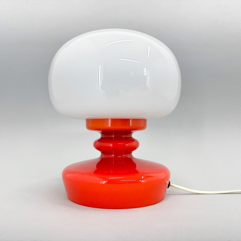 Mid-Century All-Glass Table Lamp attributed to Osvetlovaci, Czechoslovakia, 1970s