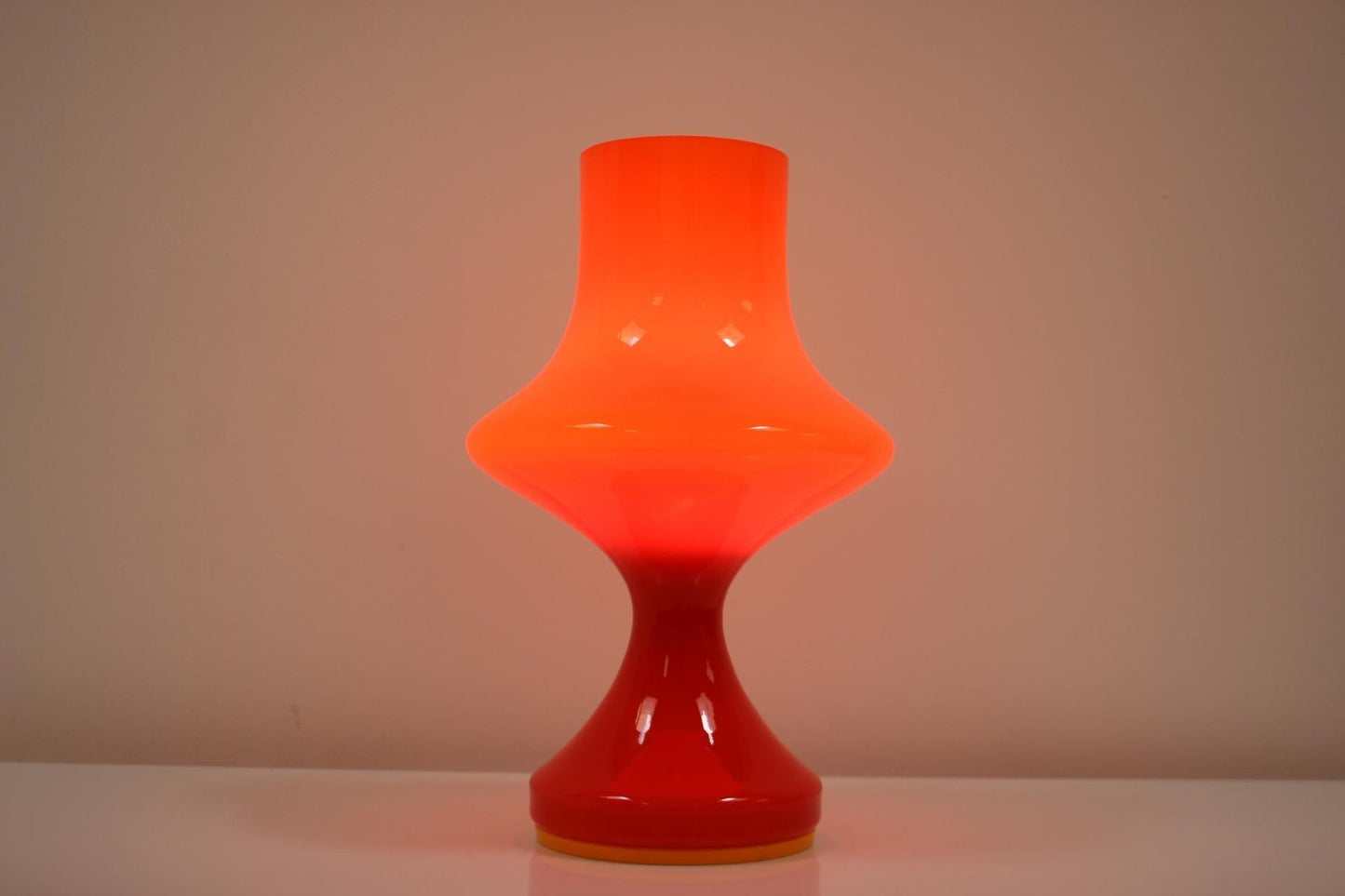 Mid-Century All-Glass Table Lamp by Valašské Mezirici, 1970s