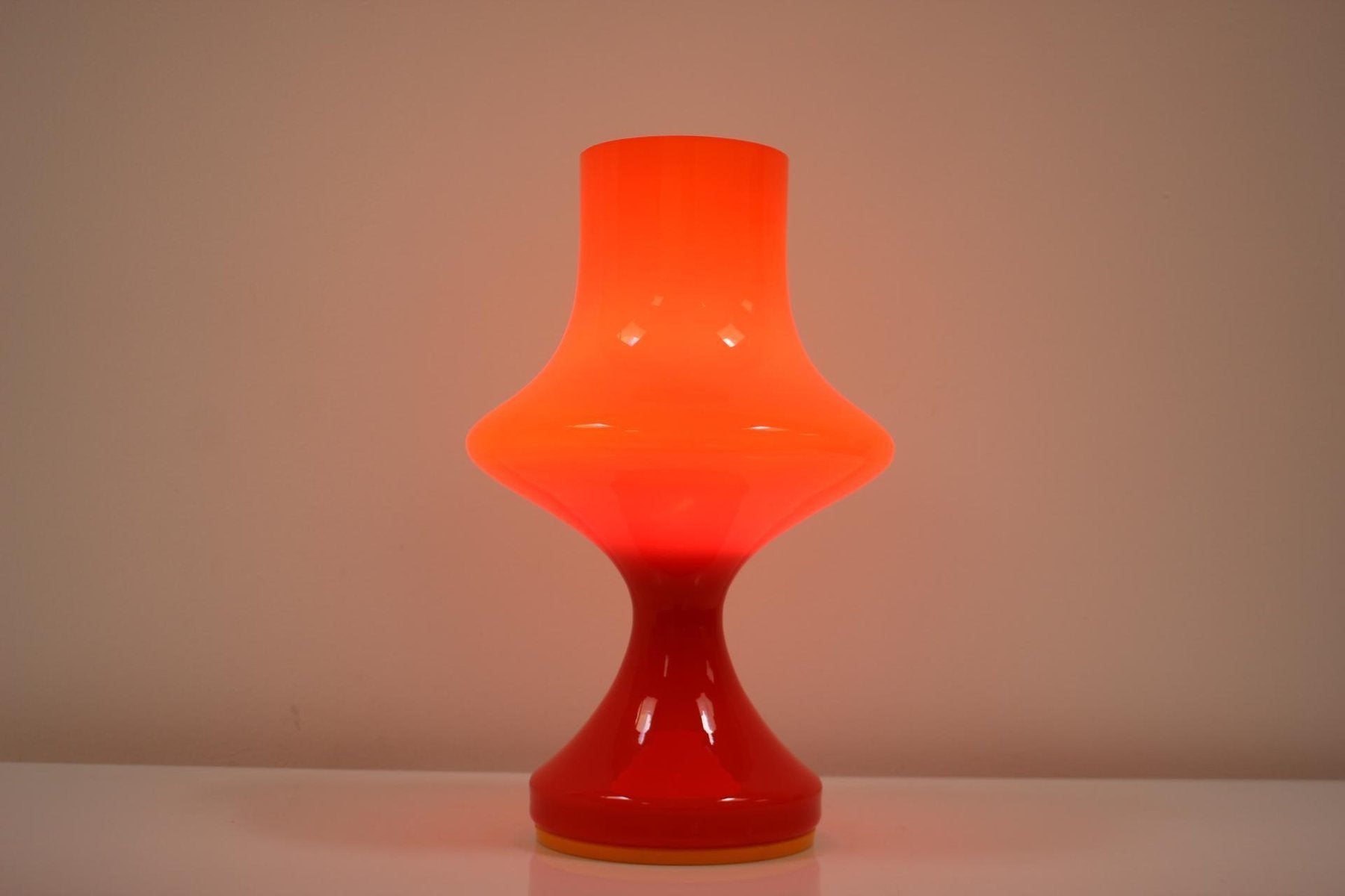 Mid-Century All-Glass Table Lamp by Valašské Mezirici, 1970s