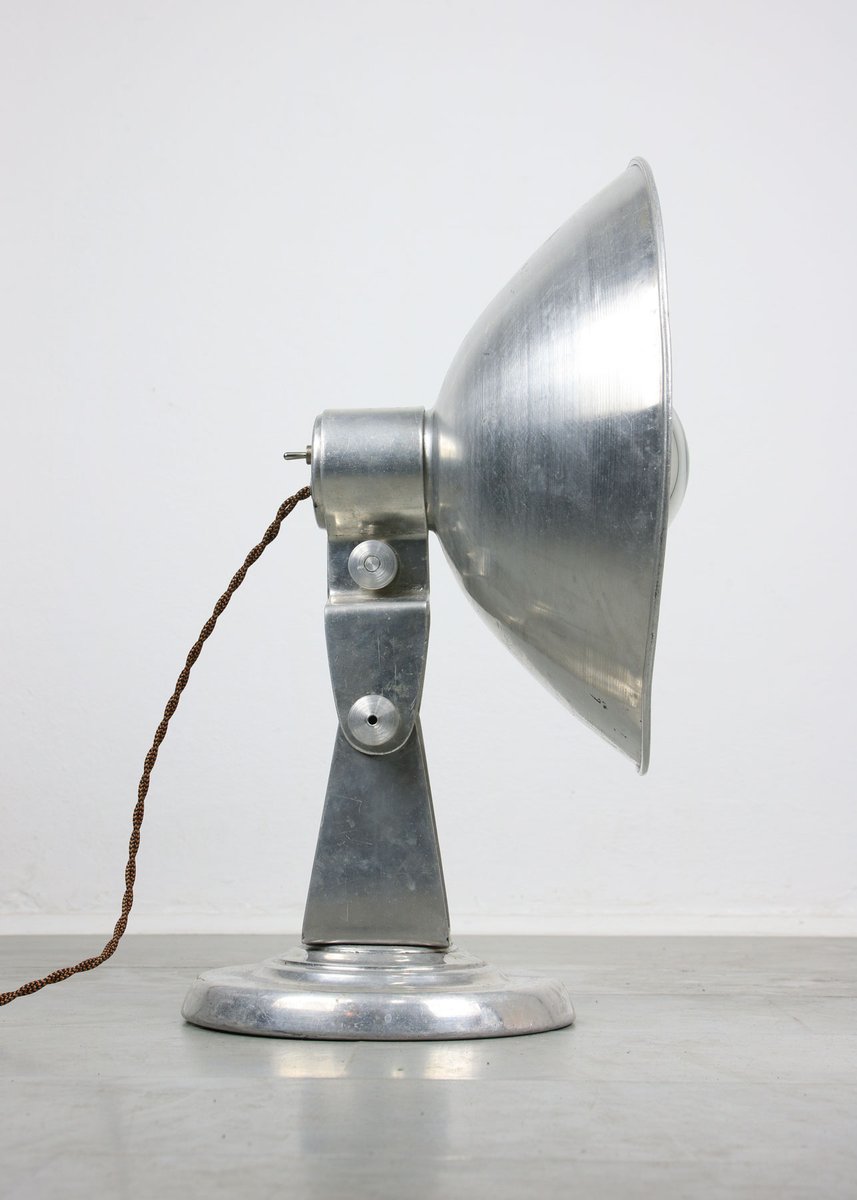 Mid-Century Aluminium Adjustable Table Lamp, 1950s