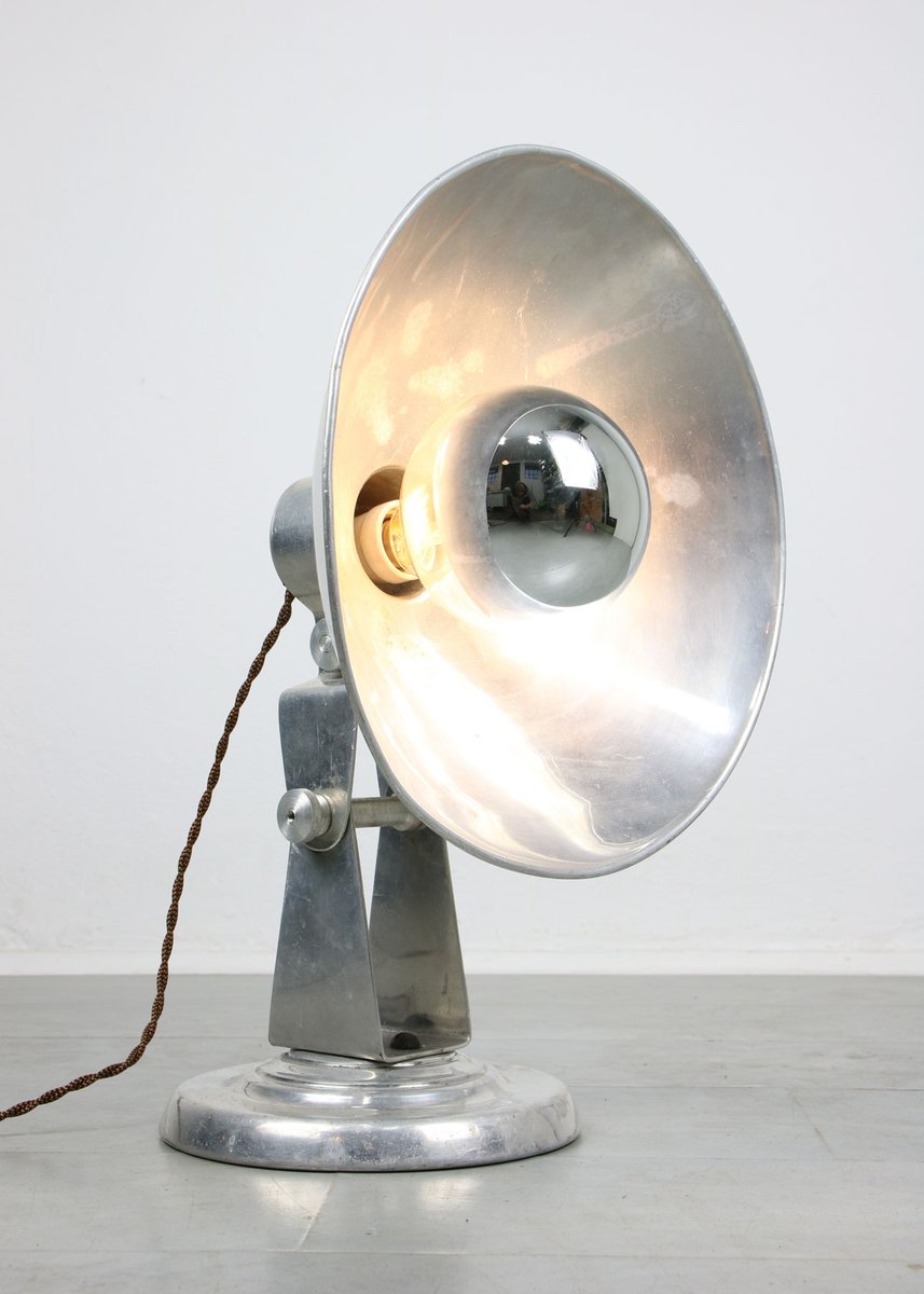 Mid-Century Aluminium Adjustable Table Lamp, 1950s