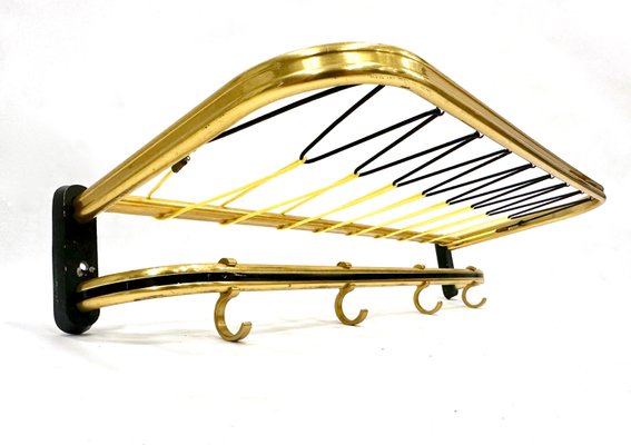 Mid-Century Aluminium & Brass Coat and Hat Rack, 1960s-ZCY-1949660