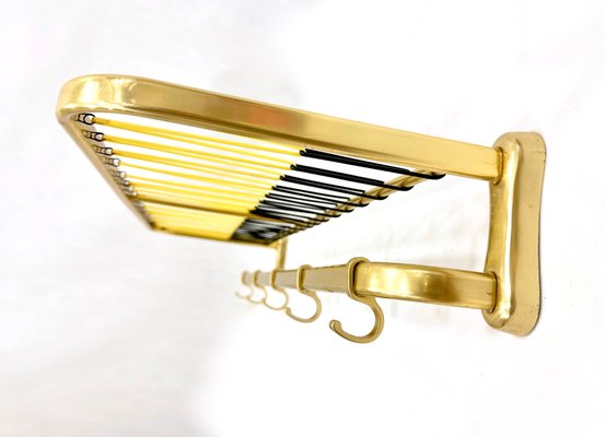 Mid-Century Aluminium & Brass Coat and Hat Rack, 1960s-ZCY-1949660