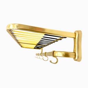 Mid-Century Aluminium & Brass Coat and Hat Rack, 1960s-ZCY-1949660