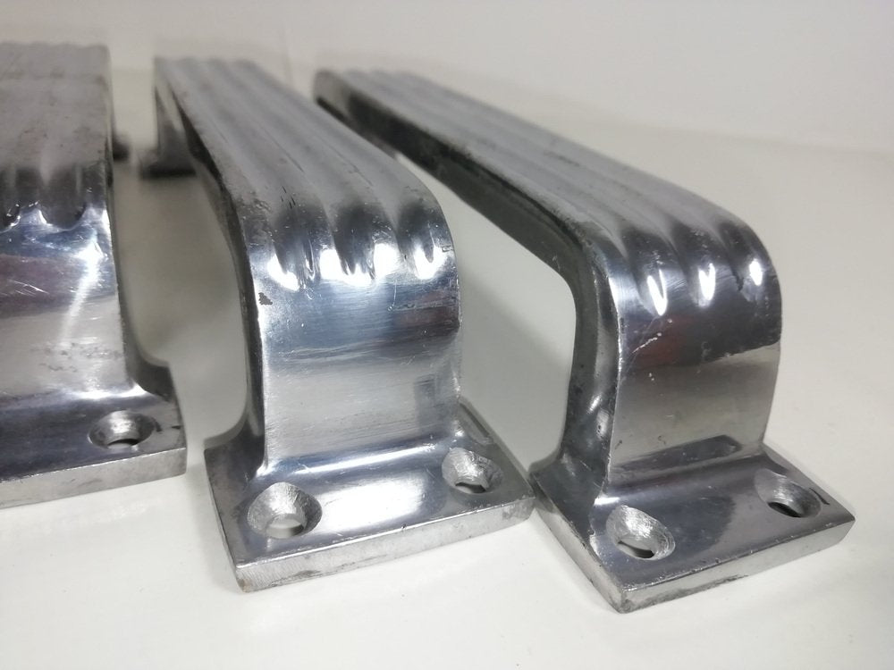 Mid-Century Aluminum Handles, Set of 9