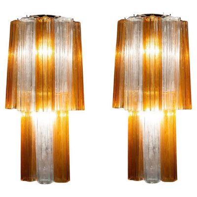 Mid-Century Amber and Clear Murano Glass Sconce-MBH-1032370