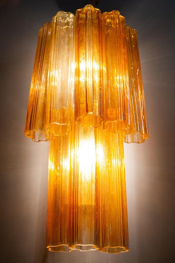 Mid-Century Amber and Clear Murano Glass Sconce