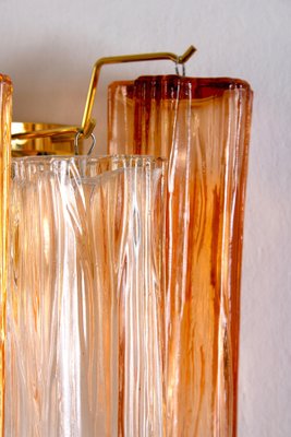 Mid-Century Amber and Clear Murano Glass Sconce, Set of 2-MBH-1032474