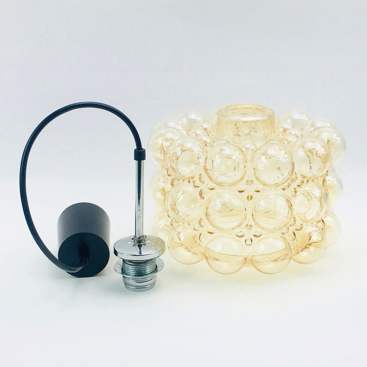 Mid-Century Amber Bubble Glass Ceiling Light by Helena Tynell for Limburg, 1960s