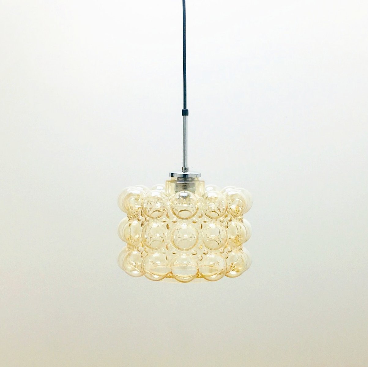 Mid-Century Amber Bubble Glass Ceiling Light by Helena Tynell for Limburg, 1960s