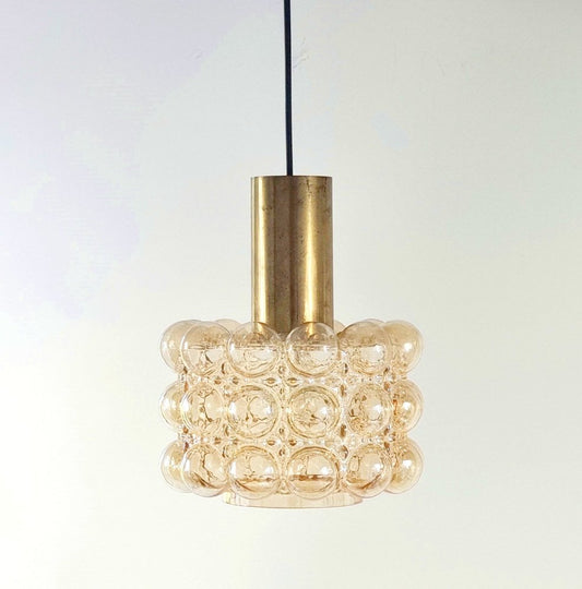 Mid-Century Amber Bubble Glass Ceiling Light by Helena Tynell for Limburg, 1960s