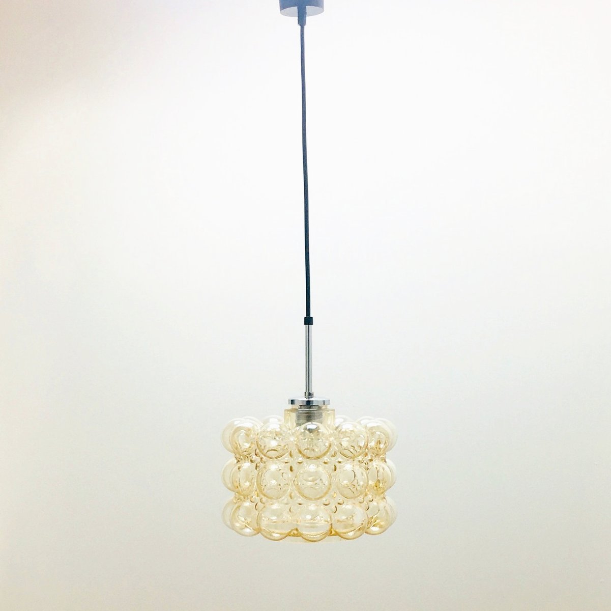 Mid-Century Amber Bubble Glass Ceiling Light by Helena Tynell for Limburg, 1960s