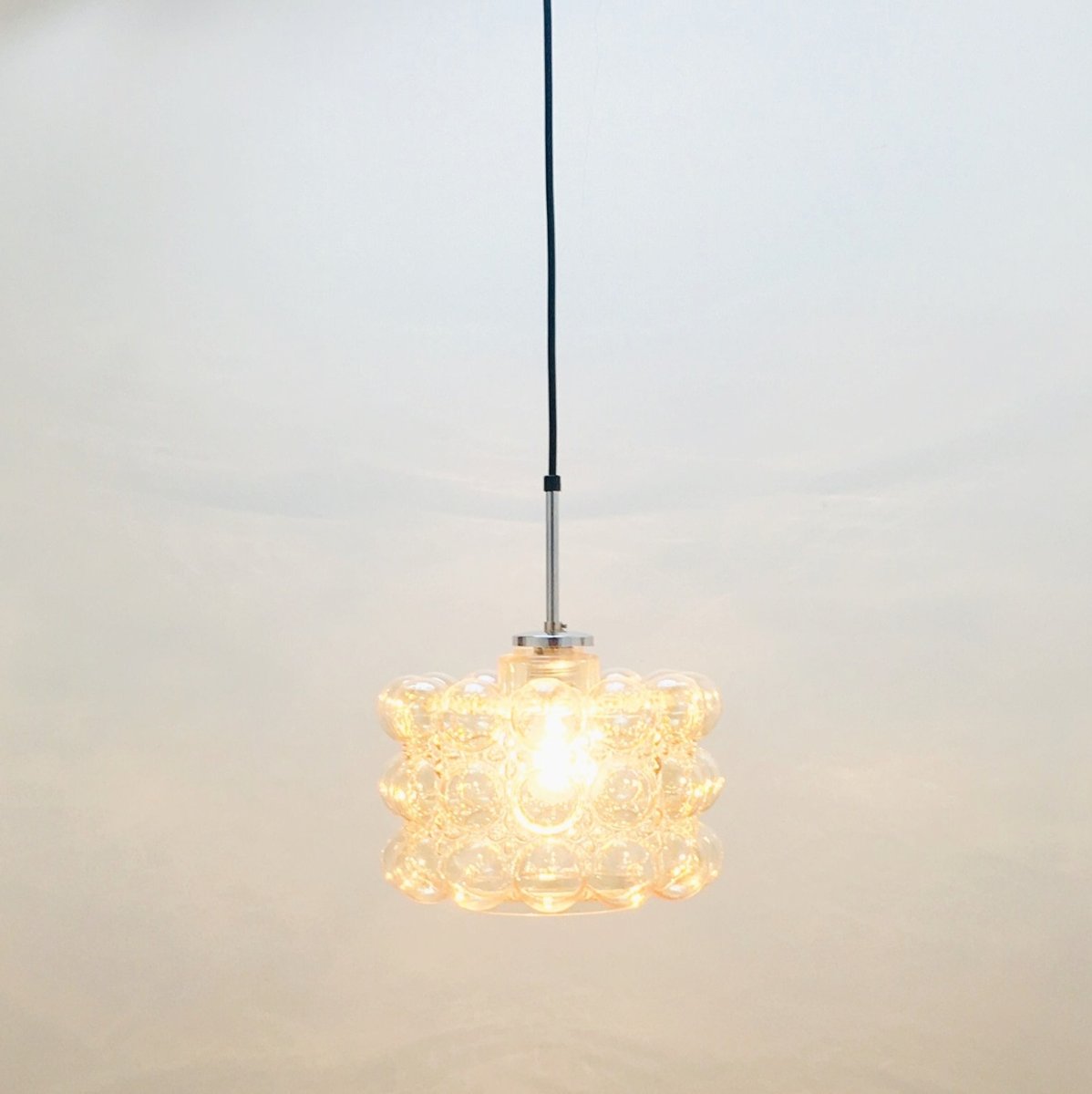 Mid-Century Amber Bubble Glass Ceiling Light by Helena Tynell for Limburg, 1960s