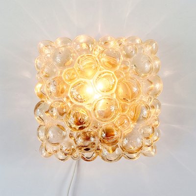 Mid-Century Amber Bubble Glass Wall Light attributed to Helena Tynell for Limburg, Germany, 1970s-BMM-2022752