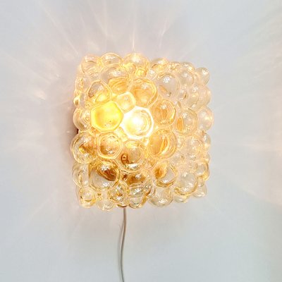 Mid-Century Amber Bubble Glass Wall Light attributed to Helena Tynell for Limburg, Germany, 1970s-BMM-2022752