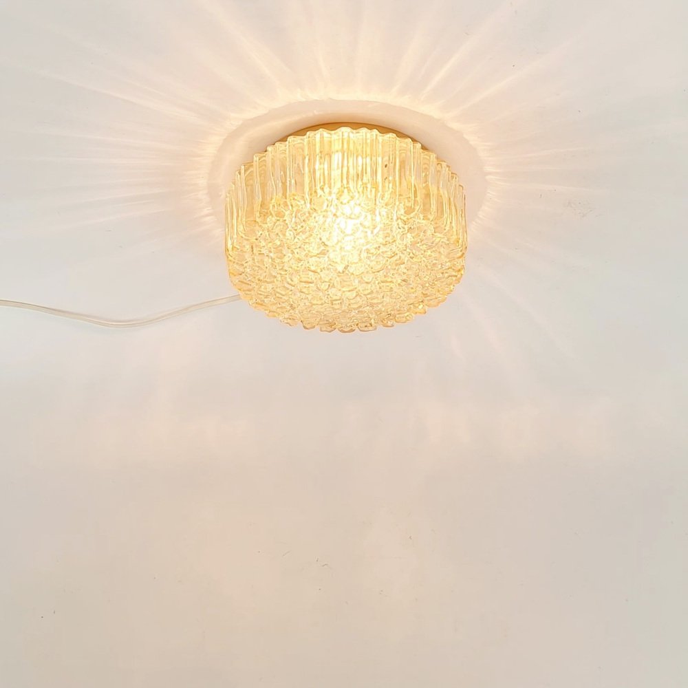 Mid-Century Amber Bubble Glass Wall Light by Helena Tynell for Limburg, 1970s