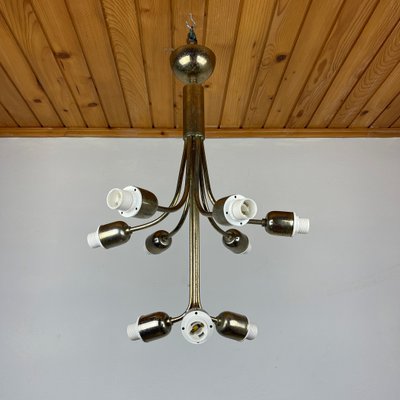 Mid-Century Amber Murano Chandelier from Mazzega, Italy, 1970s-WQC-1422603