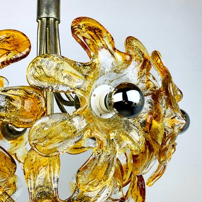 Mid-Century Amber Murano Chandelier from Mazzega, Italy, 1970s-WQC-1422603