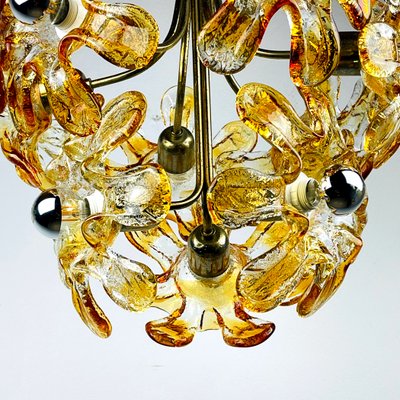 Mid-Century Amber Murano Chandelier from Mazzega, Italy, 1970s-WQC-1422603