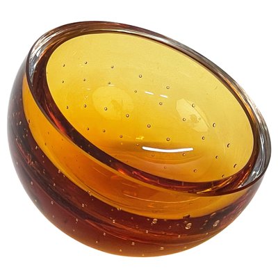 Mid-Century Amber Murano Glass Bullicante Decorative Bowl by Vinicio Vianello, 1960s-JDR-1141277