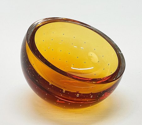 Mid-Century Amber Murano Glass Bullicante Decorative Bowl by Vinicio Vianello, 1960s-JDR-1141277