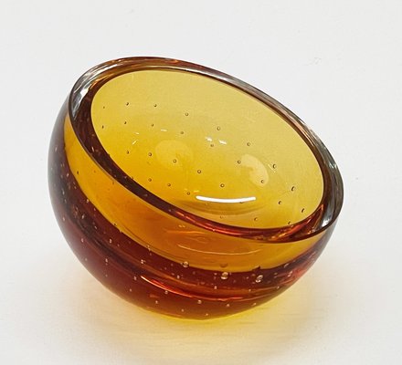 Mid-Century Amber Murano Glass Bullicante Decorative Bowl by Vinicio Vianello, 1960s-JDR-1141277