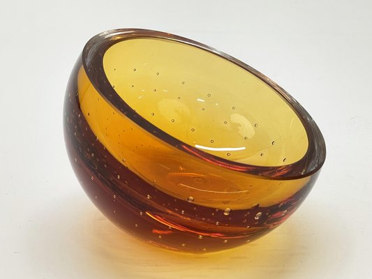 Mid-Century Amber Murano Glass Bullicante Decorative Bowl by Vinicio Vianello, 1960s-JDR-1141277