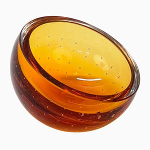 Mid-Century Amber Murano Glass Bullicante Decorative Bowl by Vinicio Vianello, 1960s-JDR-1141277