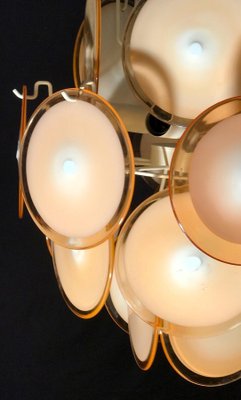 Mid-Century Amber Murano Glass Discs Italian Chandelier, 1970s-MBH-1031673