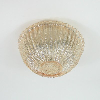 Mid-Century Amber Murano Textured Flush Mount from Limburg, Germany, 1960s-OE-1290408