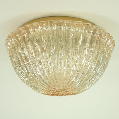 Mid-Century Amber Murano Textured Flush Mount from Limburg, Germany, 1960s-OE-1290408