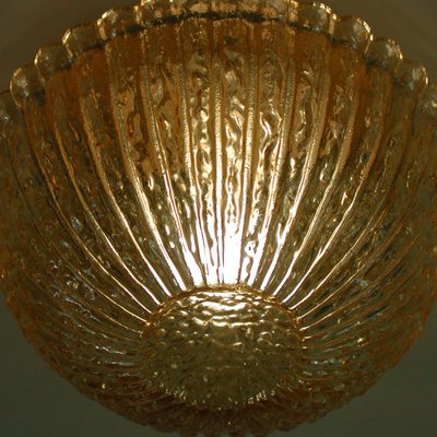 Mid-Century Amber Murano Textured Flush Mount from Limburg, Germany, 1960s-OE-1290408