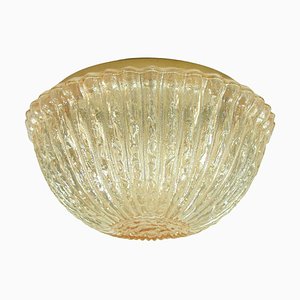 Mid-Century Amber Murano Textured Flush Mount from Limburg, Germany, 1960s-OE-1290408