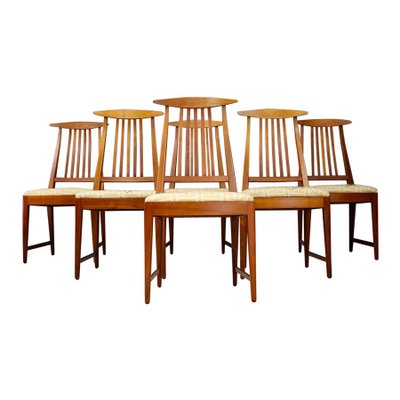 Mid-Century American Brown Chairs, 1950s, Set of 6-RCE-1100030