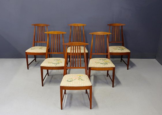 Mid-Century American Brown Chairs, 1950s, Set of 6-RCE-1100030