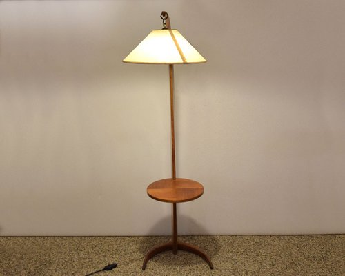 Mid-Century Arc Floor Lamp in Wood, 1950s-HS-1785377