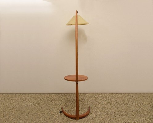 Mid-Century Arc Floor Lamp in Wood, 1950s-HS-1785377