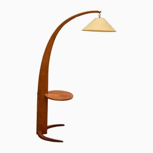 Mid-Century Arc Floor Lamp in Wood, 1950s-HS-1785377