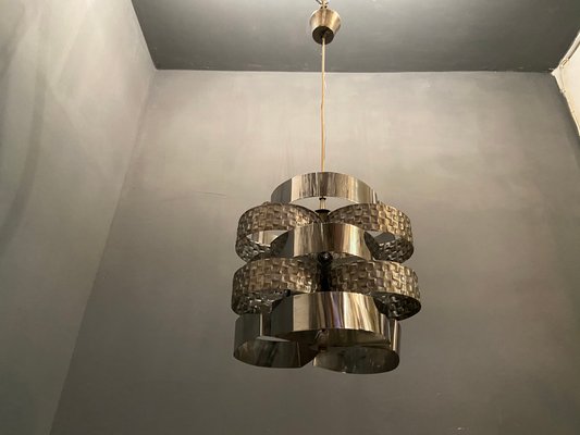 Mid-Century Architectural Metal Pendant Lamp by Mazzega, 1970s-JJC-859779