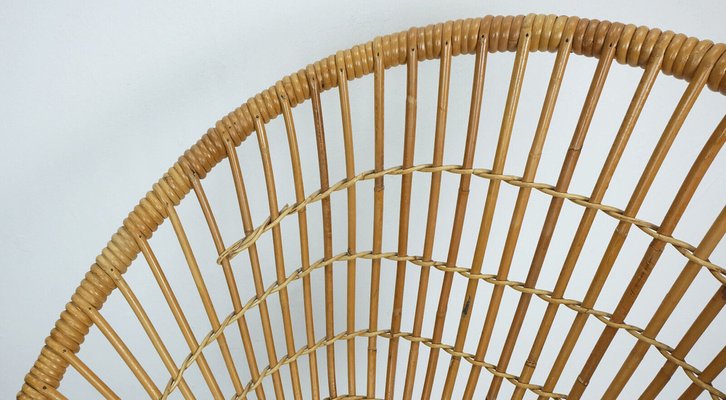 Mid-Century Armchair in Bamboo Wicker with Hairpin Legs, 1960s-FH-1729638