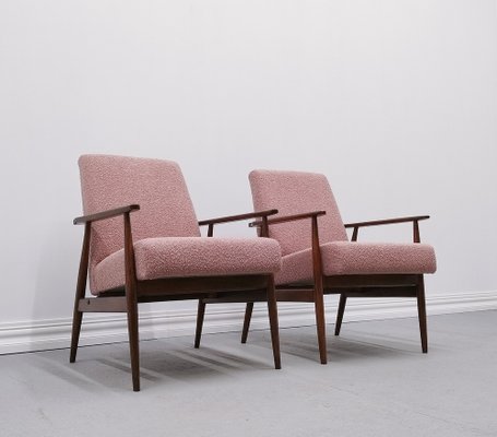 Mid-Century Armchair in Dusty Pink Bouclé by Henryk Lis, 1960s-MTQ-1799564