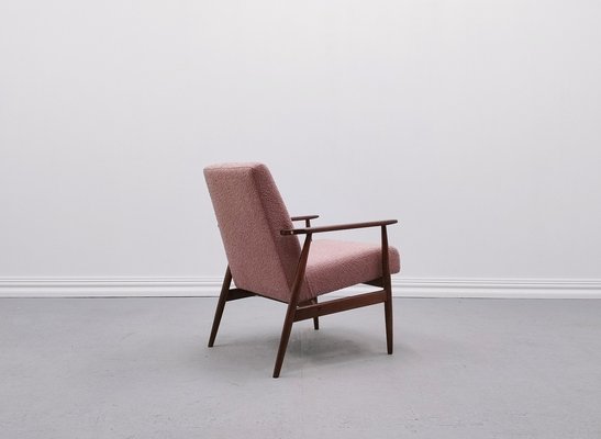 Mid-Century Armchair in Dusty Pink Bouclé by Henryk Lis, 1960s-MTQ-1799564