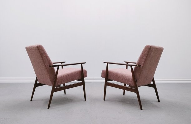 Mid-Century Armchair in Dusty Pink Bouclé by Henryk Lis, 1960s-MTQ-1799564