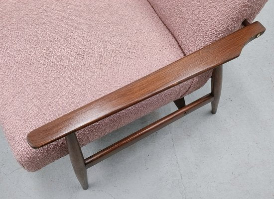 Mid-Century Armchair in Dusty Pink Bouclé by Henryk Lis, 1960s-MTQ-1799564