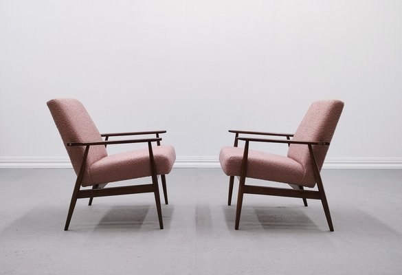 Mid-Century Armchair in Dusty Pink Bouclé by Henryk Lis, 1960s-MTQ-1799564