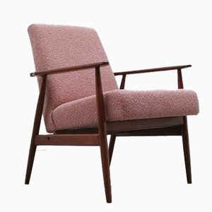 Mid-Century Armchair in Dusty Pink Bouclé by Henryk Lis, 1960s-MTQ-1799564