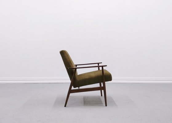 Mid-Century Armchair in Forest Green Velvet by Henryk Lis, 1960s-MTQ-1799570