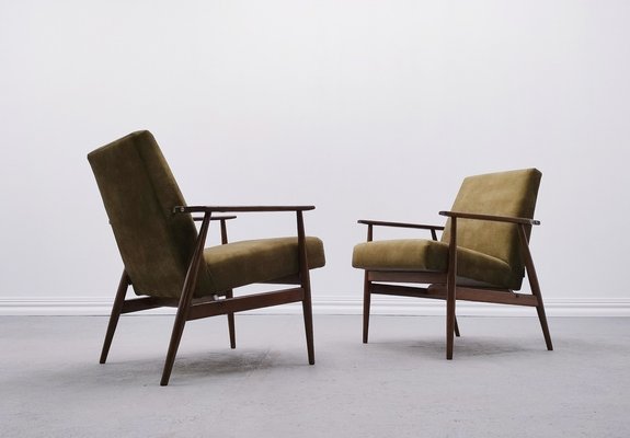 Mid-Century Armchair in Forest Green Velvet by Henryk Lis, 1960s-MTQ-1799570